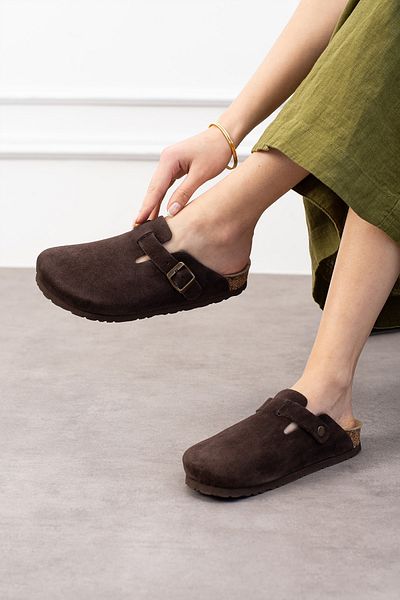 Uniqueqoop Ορθοπεδικές Unisex Παντόφλες Σόλας από Γνήσιο Δερμάτινο Μανιτάρι Oslo