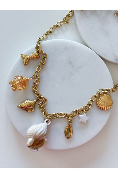 CHARMLUCKY Steel Charm Necklace