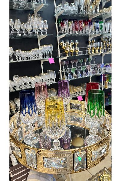 Bohemia كوب ماء جانبي للقهوة بلون كريستال