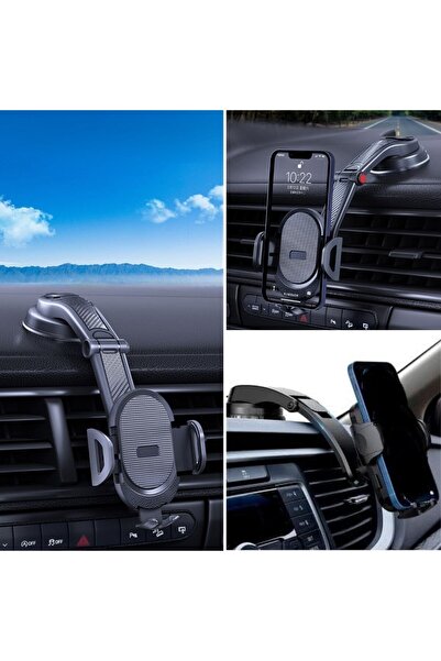 Genel Markalar BUFFER® Güçlü Vantuzlu Araç İçi Konsol Üstü Telefon Tutucu Aparat