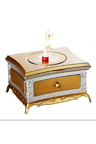 hediyeconcepti Vintage Balerin Müzik Kutusu Makyaj Aynası Takı Kutusu