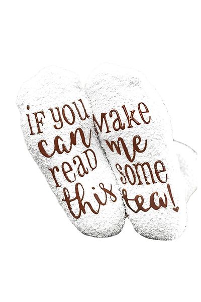 OEM Funny Socks, Bring Me Tea, White Briose, Sizes 35-39