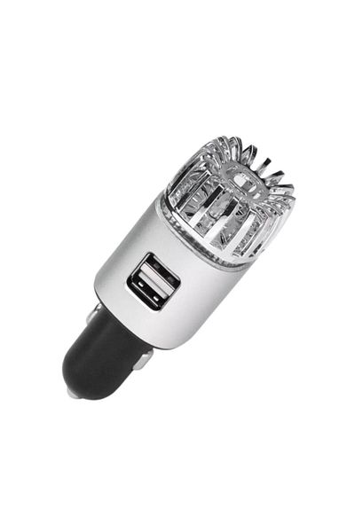 OEM Air purifier, 2-in-1, car charger, dual USB, for car, Black/Silver