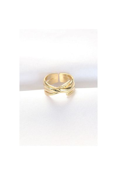 Marsilyan Thick Gold Color Adjustable Ring - Tj-Byk3103