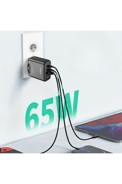Zozzi 65W Hızlı Şarj Edebilen TYPE C uçlu Şarj Aleti Uyumlu