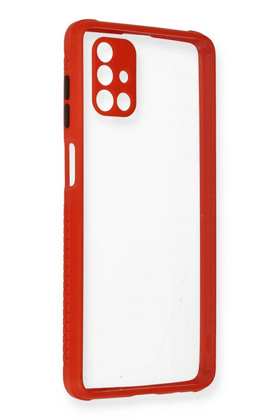 New Face Samsung Galaxy M51 Case Miami Transparent Silicone - Red Zngzr