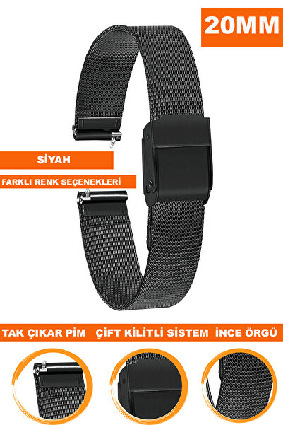COBRA 20mm Fossil-Welder-Casio-Seiko-Omega-Armani Saat Uyumlu İnce Metal Hası...