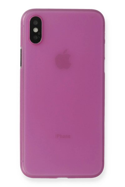 New Face غطاء حماية لهاتف iPhone XS Max مصنوع من مادة PP رفيعة للغاية - وردي ...