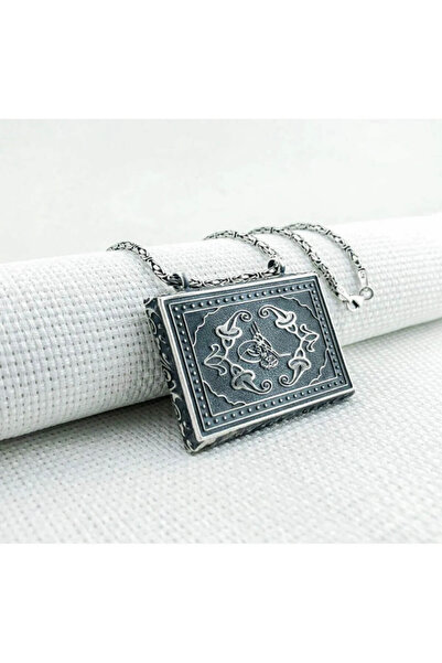 Moda Gümüş 925 Ayar Gümüş Osmanlı Tuğralı Cevşen Muska Kabı Kolye