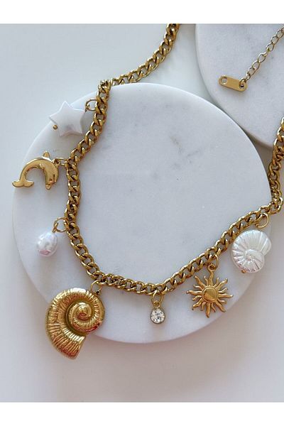 CHARMLUCKY Steel Charm Necklace