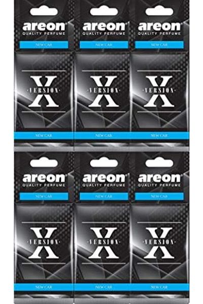 Areon X Car Fragrance New Car Air Freshener Black Hanger Pendant Mirror Cardboard 2D (Set Pack x 6)