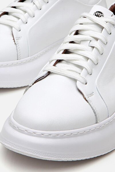 Yaya by Hotiç Men's Leather White Light Sole Sports Shoes