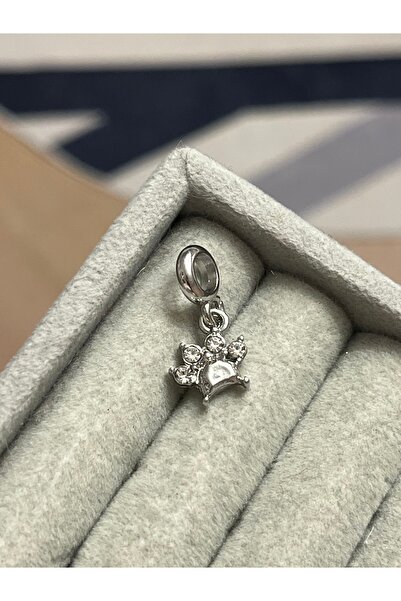 asaf Işıltılı pati izi charm sallantılı| gümüş kaplama
