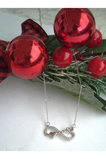 Srctech Kalp Detaylı Çelik Sonsuzluk Kolyesi, Hediye Kutulu