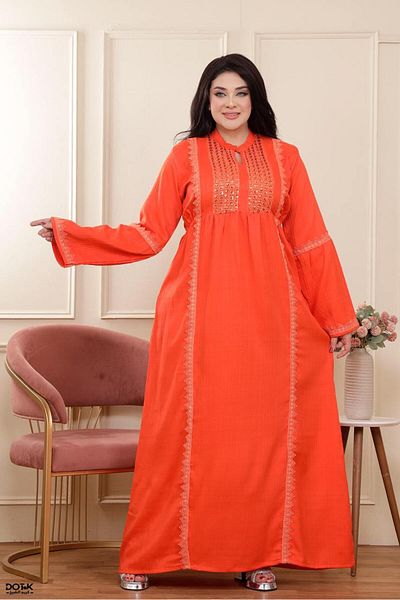 Generies Linen abaya made of light and comfortable linen material with an elegant and modern design, ideal for everyday use