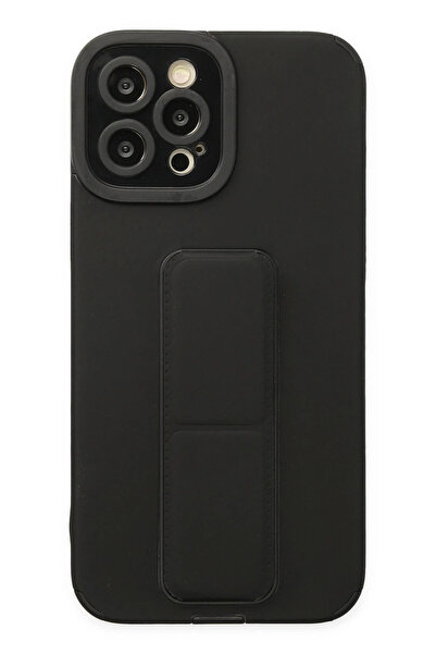 NewFace حافظة ايفون 12 برو ماكس ميجا ستاند سيليكون - اسود 1490745709