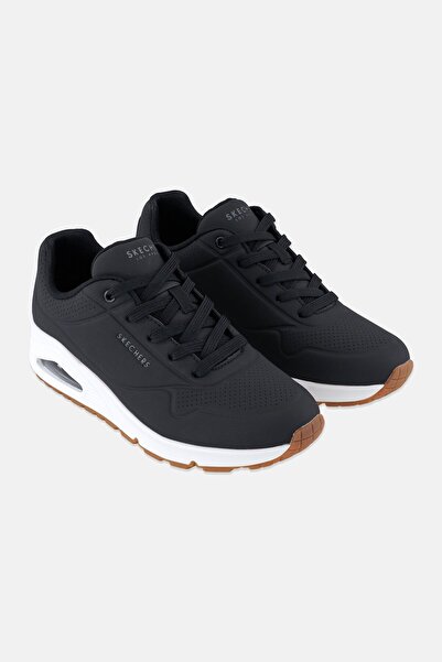 SKECHERS Women Uno Stand On Air Lace Up Outdoor Shoes, Black