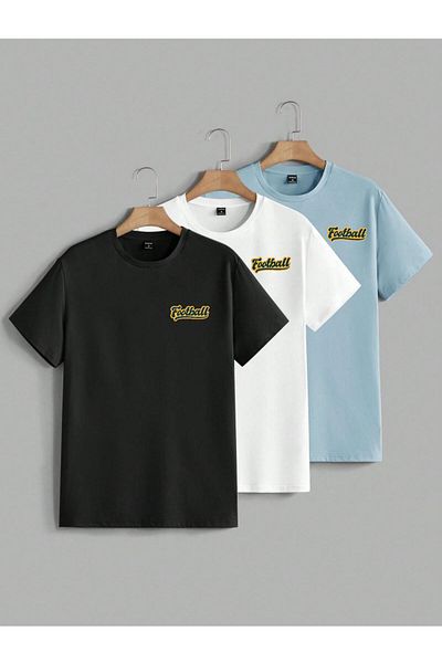 woonkey UNISEX ΠΟΔΗΛΑΤΟ ΠΟΔΟΦΤΟ ΕΚΤΥΠΩΜΕΝΟ Άνετο ΜΠΛΟΥΖΑ ΒΑΣΙΚΟ ΠΑΚΕΤΟ 3 ΤΕΜΑΧΙΩΝ