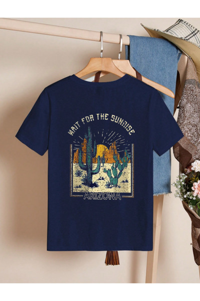 Trend Sizde Unisex Cotton Arizona Front and Back Printed Design T-Shirt