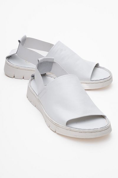 LuviShoes LONDOİ Sandale de damă elastice din piele naturală cu piele albă