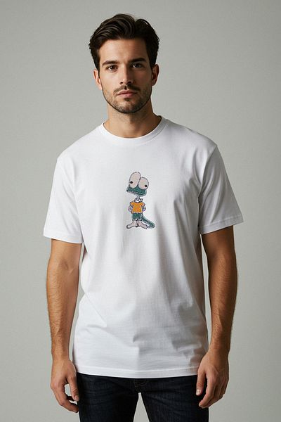 Trendyol Collection White Oversize/Wide Cut Embroidery Detailed 100% Cotton T-Shirt Tmnss25Ts00199