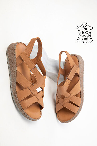 SOHO Tan Genuine Leather Women's Sandals 20560