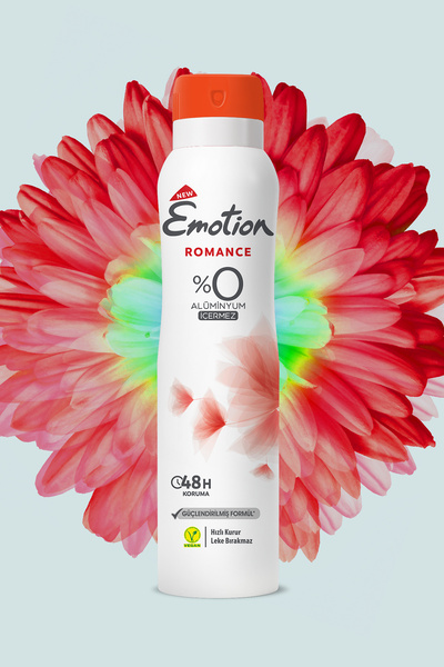 Emotion Romance Kadın Alüminyumsuz Vegan Deodorant 3x150ml Hızlı Kurur, Leke Bırakmaz