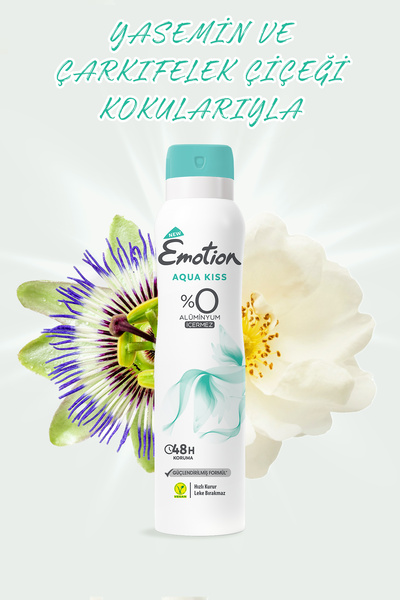 Emotion Aqua Kiss Kadın Vegan Deodorant 6x150ml Hızlı Kurur, Leke Bırakmaz