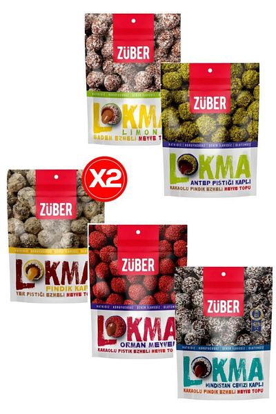 Züber 96Grx Bite Feast - 6 Pieces (Hazelnut, Pistachio, Lemon, Coconut)