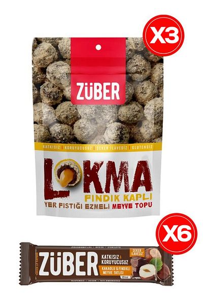 Züber Fındık Rüya 9 Pieces (3 Pieces of Nut Loaf and 6 Pieces of Nut Fruit Bar)