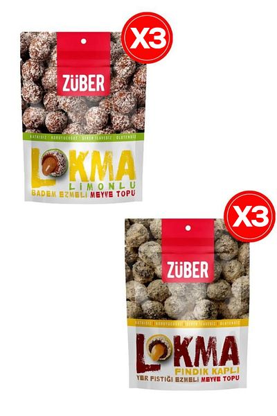 Züber Hazelnut Lemon Bite Pack 6 Pieces (Hazelnut and Lemon Almond Paste)