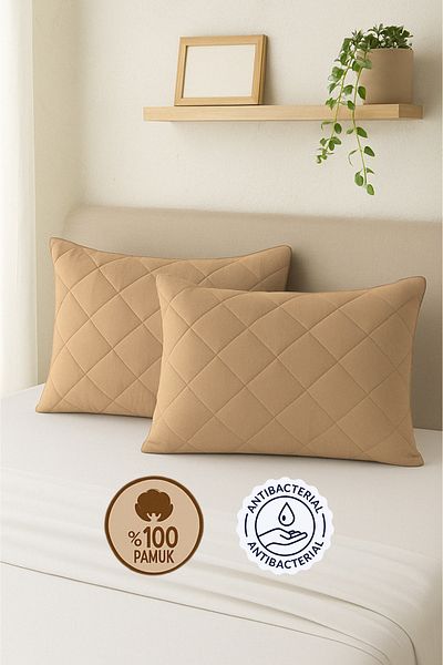Formeya Pamukkale matrace matrace hnědá 100% bavlna prošívané polštáře chránič matrace 2 kusy