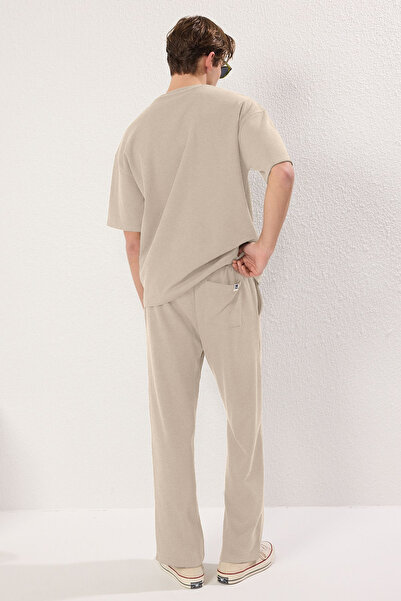 Trendyol Collection Beige Oversize/Wide Cut Textured Tracksuit Set Tmnss25Em00010