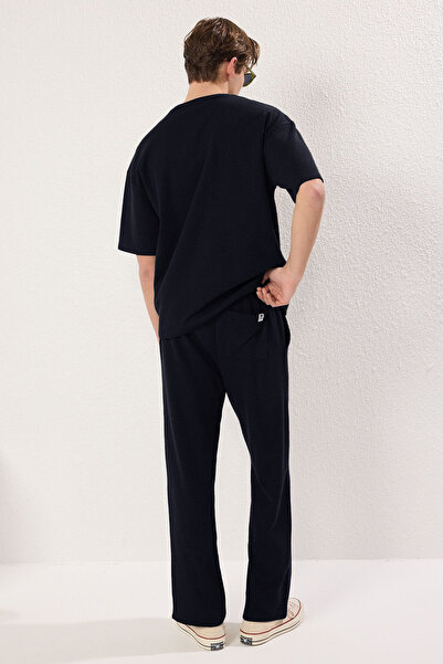 Trendyol Collection Σετ αθλητικών παντελονιών Indigo Oversize/Wide Cut με υφή TMNSS25EM00010