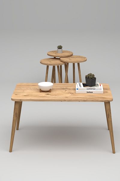 Monte Sehpa Soul Coffee Table Set - Center Coffee Table and Nesting Table