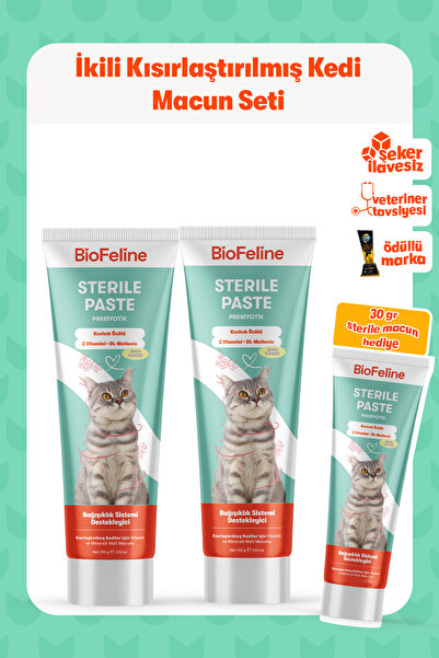 BioFeline İkili Kısırlaştırılmış Kedi Macun Seti | Kısırlaştırılmış Kedi Malt...