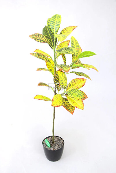 Yapay Çiçek Deposu Yapay Ağac Saksıda Kraton Bitkisi 3 Dallı 105 cm