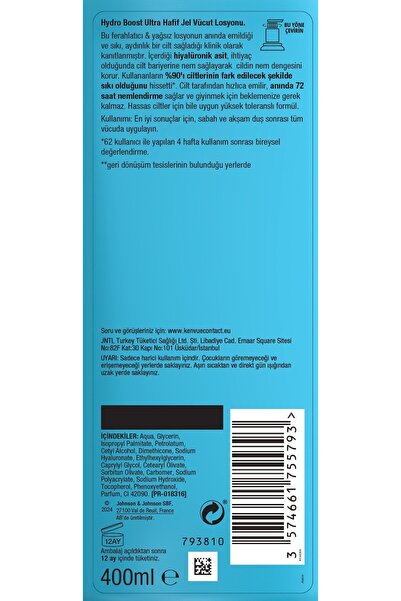 Neutrogena Hydro Boost Ultra Hafif Jel Vücut Losyonu 400 ml