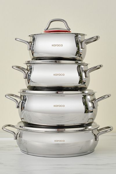 8 Piece Emirgan Induction Base Steel Pot Set