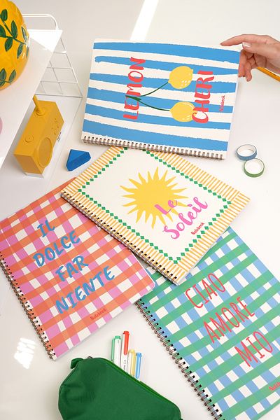 Matt Notebook A4 Spiral School Notebook 80 sheets Set of 4 - Lined