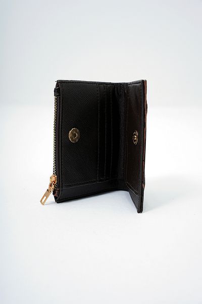 Trend Alaçatı Stili Women's Bitter Brown Faux Leather Croco Pattern Wallet Card Holder with Paper and Coin Compartments Alc-X14082