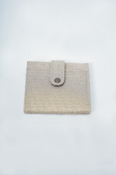 Trend Alaçatı Stili Portofel pentru carduri, portofel cu sclipici, pentru femei, cu compartiment pentru bani din hârtie de aur, închidere cu apăsare ALC-X14084