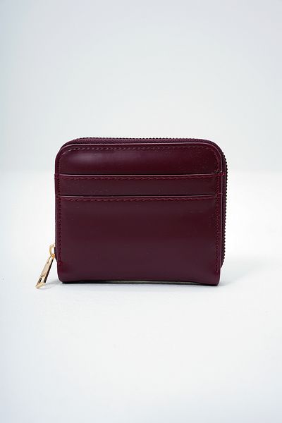 Trend Alaçatı Stili Women's Burgundy Faux Leather Zippered Stylish Soft Leather Wallet with Card Compartment Alc-X14083