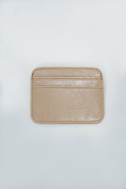 Trend Alaçatı Stili Women's Beige Faux Leather Card Holder Length Zippered Mini Wallet Alc-X14076