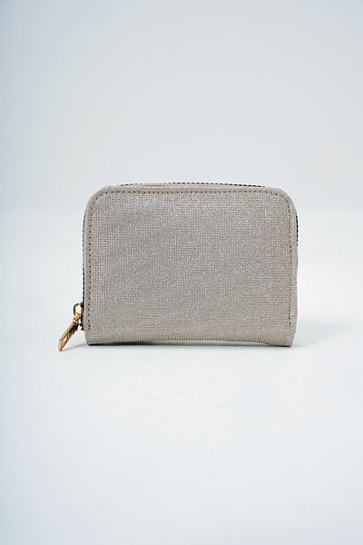 Trend Alaçatı Stili Damen-Geldbörse mit goldenem Reißverschluss und Münzfach, glitzernd, stilvoll, Mini-Faltschließe ALC-X14080