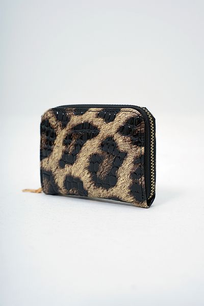 Trend Alaçatı Stili Women's Leopard Faux Leather Croco Pattern Patent Leather Look Wallet Card Holder Alc-X14081