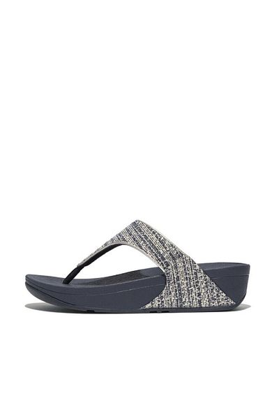 Fitflop Women lulu shimmerwave toe post sandals, navy