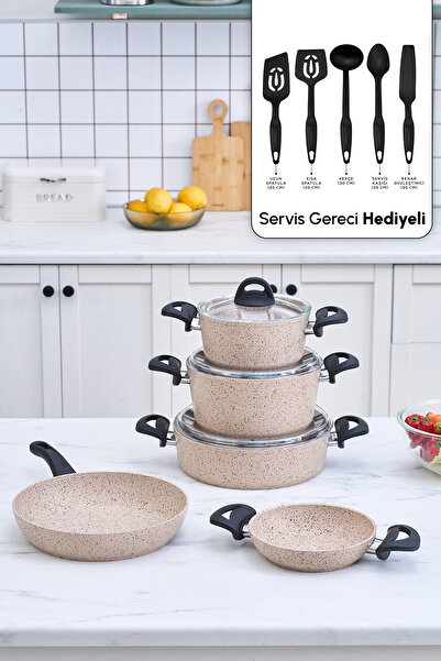 Karaca Biogranit Sare 13 Parça Servis Seti Hediyeli Tencere Seti