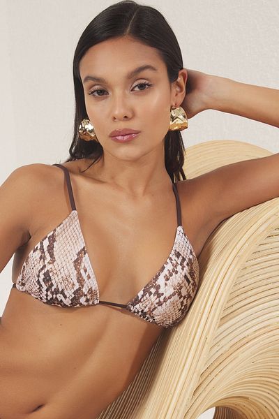 Trendyol Collection Τρίγωνο μπικίνι τοπ - Λεοπάρ μοτίβο TBESS24BU00158