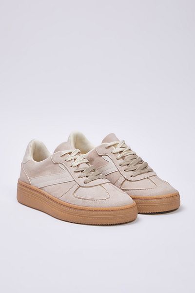 TRENDYOL SHOES Béžová dámska retro športová obuv na dvojaké použitie s dvoma šnúrkami TAKSS25SN00009